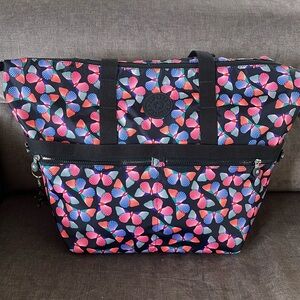 Kipling Large Butterfly Printed Tote Bag
